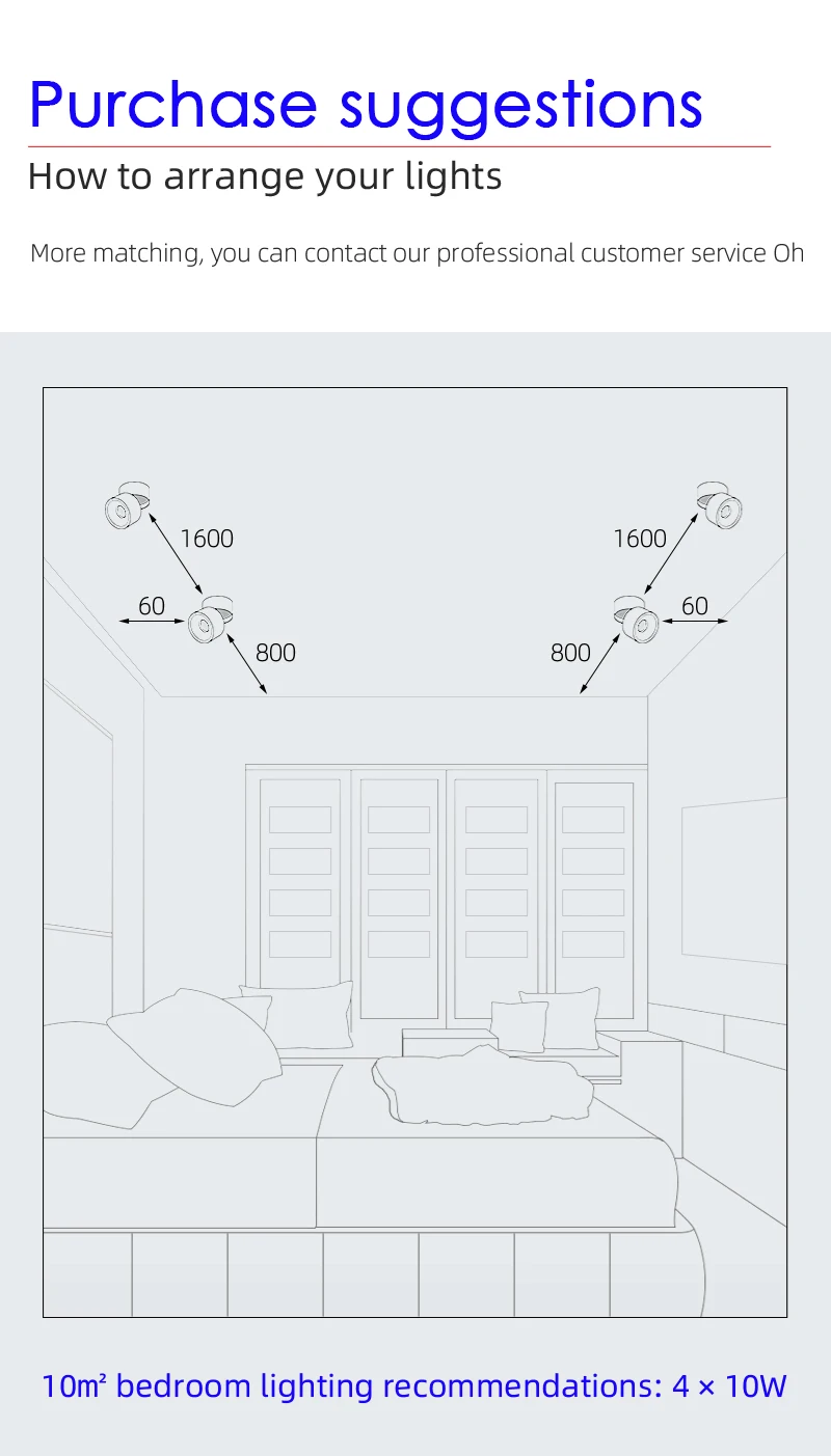 Foco de luz LED COB plegable, lámpara de techo montada en superficie para sala de estar, cocina, luz neutra interior, 220V