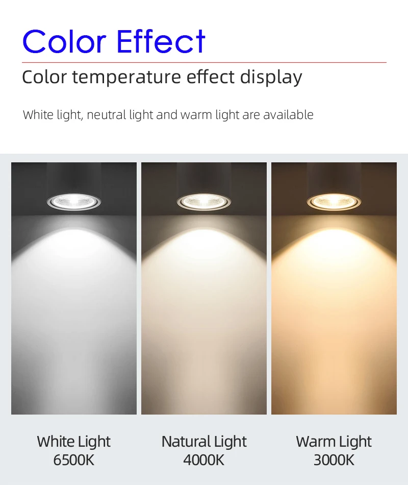 Foco de luz LED COB plegable, lámpara de techo montada en superficie para sala de estar, cocina, luz neutra interior, 220V