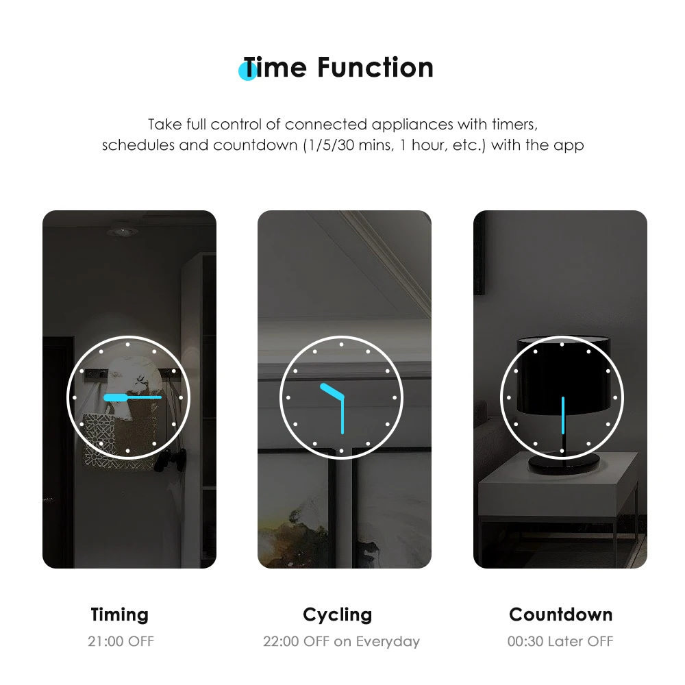 Aubess-interruptor de luz inteligente con WiFi, dispositivo con condensador, Control por aplicación Tuya Smart Life, compatible con Alexa, Google Home, Alice