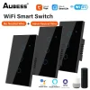 interruptor de luz táctil inteligente para el hogar, pulsador de pared para Smart Life, Alexa, Google Home, Alice, Tuya, WiFi, EE. UU., UE, 1/2/3/4 entradas