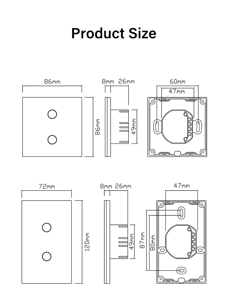 AUBESS-interruptor de luz táctil inteligente para el hogar, pulsador de pared para Smart Life, Alexa, Google Home, Alice, Tuya, WiFi, EE. UU., UE, 1/2/3/4 entradas