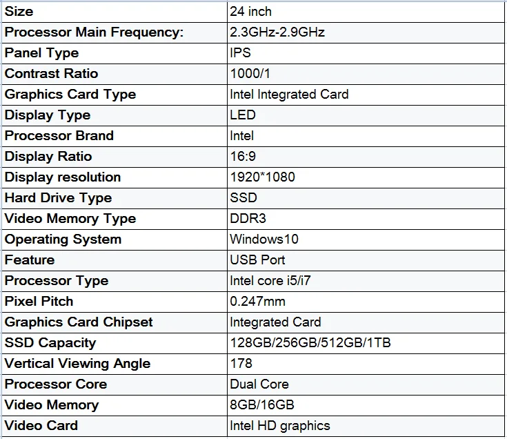 Ordenador de escritorio todo en uno, Intel Core i7-3770, 8GB, DDR3, SSD, 24 pulgadas, juego completo, monobloque Ordenador de escritorio todo en uno, Intel Core i7-3770, 8GB, DDR3, SSD, 24 pulgadas, juego completo, monobloque