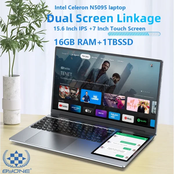 Ordenador portátil con pantalla táctil IPS y 15,6 pulgadas Intel N5095, SSD de 512 GB/TB.