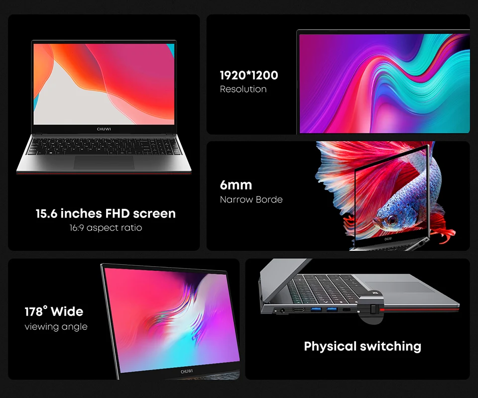 CHUWI-ordenador portátil CoreBook XPro, Notebook con procesador Core i5-1235U, 10 núcleos, pantalla FHD de 15,6 pulgadas, 16GB de RAM, 512GB de SSD, cuerpo metálico, con ventilador
