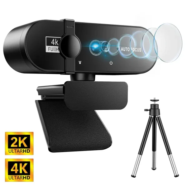 Cámara Web 4K 2K 1080p Mini 30fps Usb cámara Web Full Hd con micrófono trípode