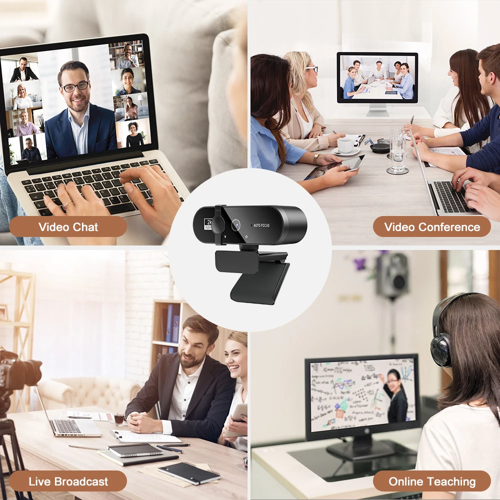 Cámara Web 4K 2K 1080p Mini 30fps Usb cámara Web Full Hd con micrófono trípode autoenfoque cámara Web para PC portátil Mac