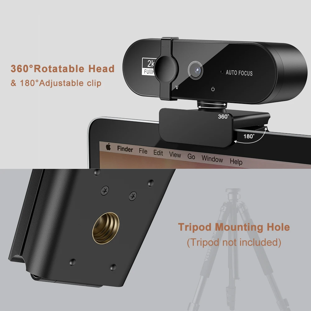 Cámara Web 4K 2K 1080p Mini 30fps Usb cámara Web Full Hd con micrófono trípode autoenfoque cámara Web para PC portátil Mac
