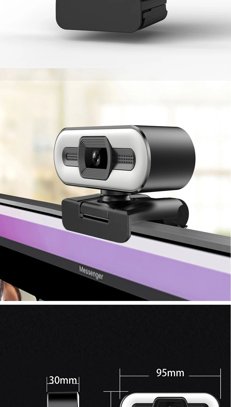 Cámara Web portátil 4K para ordenador, Webcam con transmisión en vivo, Flexible, Full HD, 2K, 1080P, con micrófono y Luz Cámara Web portátil 4K para ordenador, Webcam con transmisión en vivo, Flexible, Full HD, 2K, 1080P, con micrófono y Luz