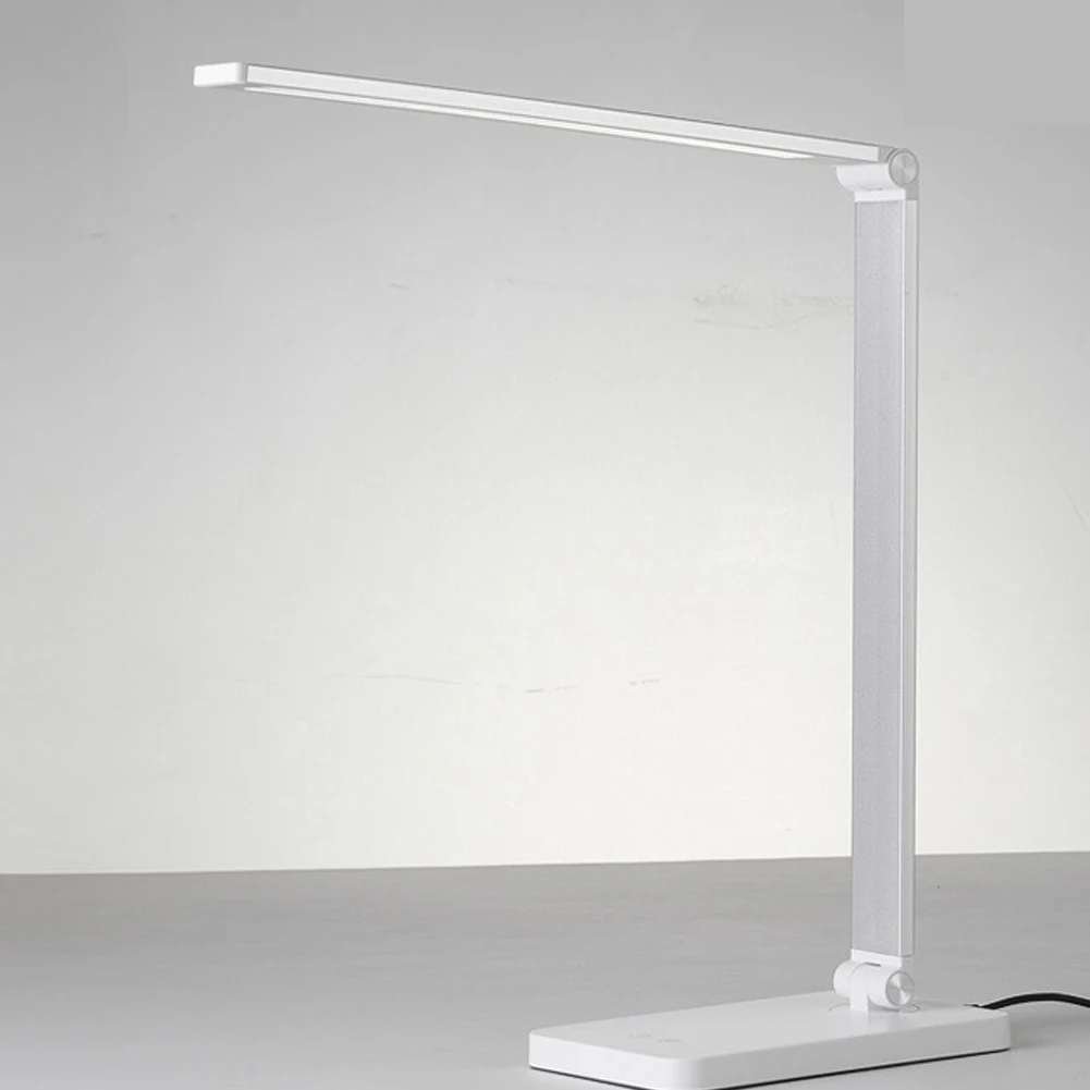 Lámpara de escritorio para estudiar con carga inalámbrica, lámpara de mesa LED USB para trabajar, luz de lectura para estudiantes, protección ocular, dormitorio, envío directo
