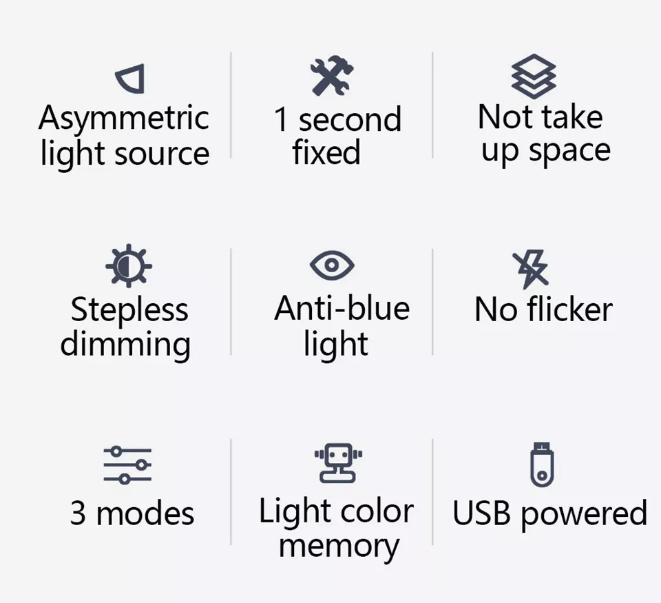 Lámpara de escritorio para el cuidado de los ojos, barra de luz LED para pantalla de Monitor de ordenador PC, lectura de atenuación continua, lámpara de mesa colgante alimentada por USB, 50cm Lámpara de escritorio para el cuidado de los ojos, barra de luz LED para pantalla de Monitor de ordenador PC, lectura de atenuación continua, lámpara de mesa colgante alimentada por USB, 50cm