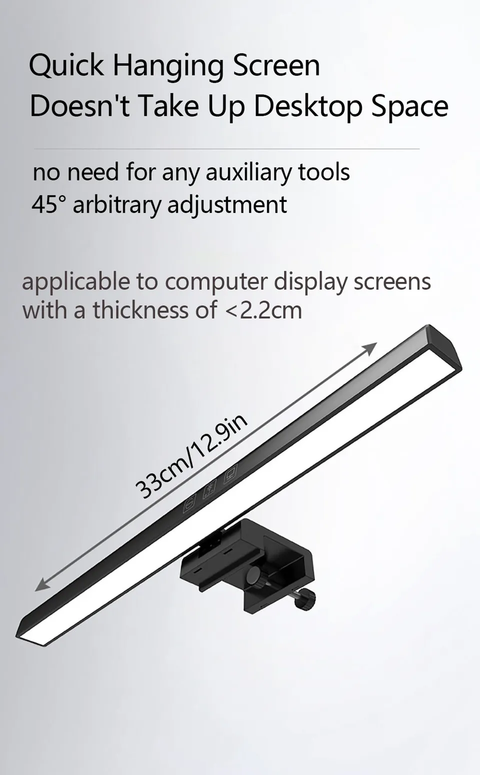 Lámpara de escritorio para el cuidado de los ojos, barra de luz LED para pantalla de Monitor de ordenador PC, lectura de atenuación continua, lámpara de mesa colgante alimentada por USB, 50cm Lámpara de escritorio para el cuidado de los ojos, barra de luz LED para pantalla de Monitor de ordenador PC, lectura de atenuación continua, lámpara de mesa colgante alimentada por USB, 50cm
