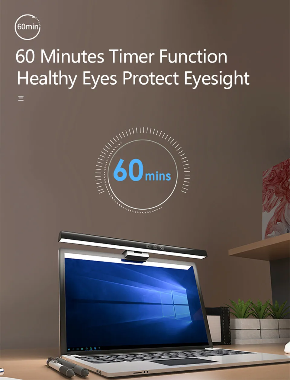 Lámpara de escritorio para el cuidado de los ojos, barra de luz LED para pantalla de Monitor de ordenador PC, lectura de atenuación continua, lámpara de mesa colgante alimentada por USB, 50cm Lámpara de escritorio para el cuidado de los ojos, barra de luz LED para pantalla de Monitor de ordenador PC, lectura de atenuación continua, lámpara de mesa colgante alimentada por USB, 50cm