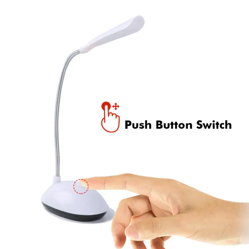 Lámpara de mesa LED para estudio, Mini linterna de mesa atenuable con 3 pilas AAA, bonita Luz de libro flexible inteligente para oficina