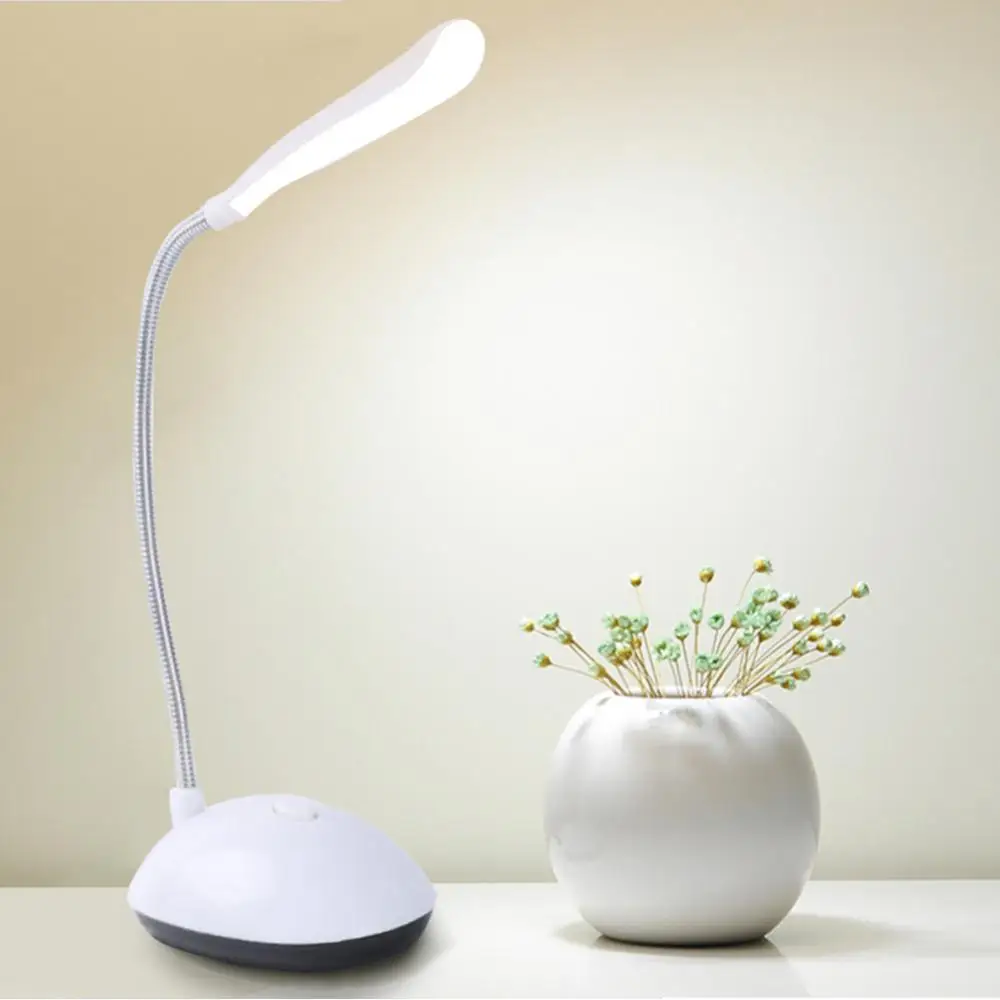 Lámpara de mesa LED para estudio, Mini linterna de mesa atenuable con 3 pilas AAA, bonita Luz de libro flexible inteligente para oficina