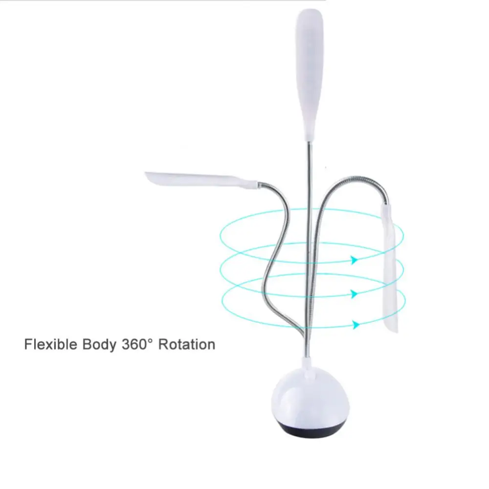 Lámpara de mesa LED para estudio, Mini linterna de mesa atenuable con 3 pilas AAA, bonita Luz de libro flexible inteligente para oficina