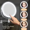 Espejo LED de doble cara para, espejo de baño plegable montado en la pared.