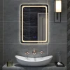Espejo de baño inteligente con luz LED para decoración del hogar, retroiluminación vertical con Altavoz Bluetooth, para maquillaje, 50x70CM