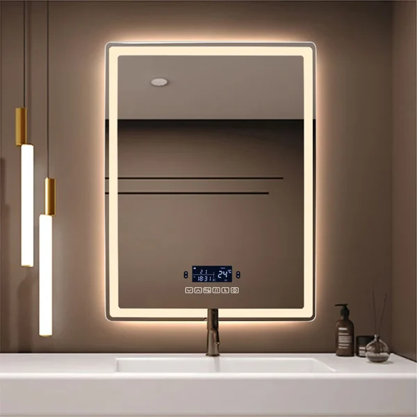 Espejo de maquillaje inteligente para baño, luz LED, inducción del cuerpo humano.