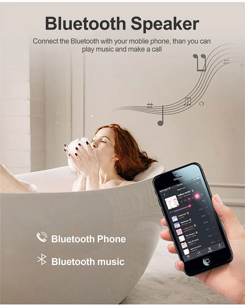 Espejo de maquillaje inteligente para baño, espejo rectangular con Bluetooth, luz LED, inducción del cuerpo humano, desnebulización, pantalla de tiempo, espejos colgantes de pared Espejo de maquillaje inteligente para baño, espejo rectangular con Bluetooth, luz LED, inducción del cuerpo humano, desnebulización, pantalla de tiempo, espejos colgantes de pared
