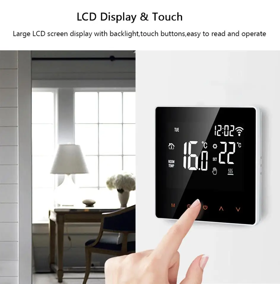 Termostato inteligente Tuya WiFi, controlador de temperatura para calefacción eléctrica de suelo, Caldera de agua/Gas, funciona con voz para Google Home, nuevo Termostato inteligente Tuya WiFi, controlador de temperatura para calefacción eléctrica de suelo, Caldera de agua/Gas, funciona con voz para Google Home, nuevo