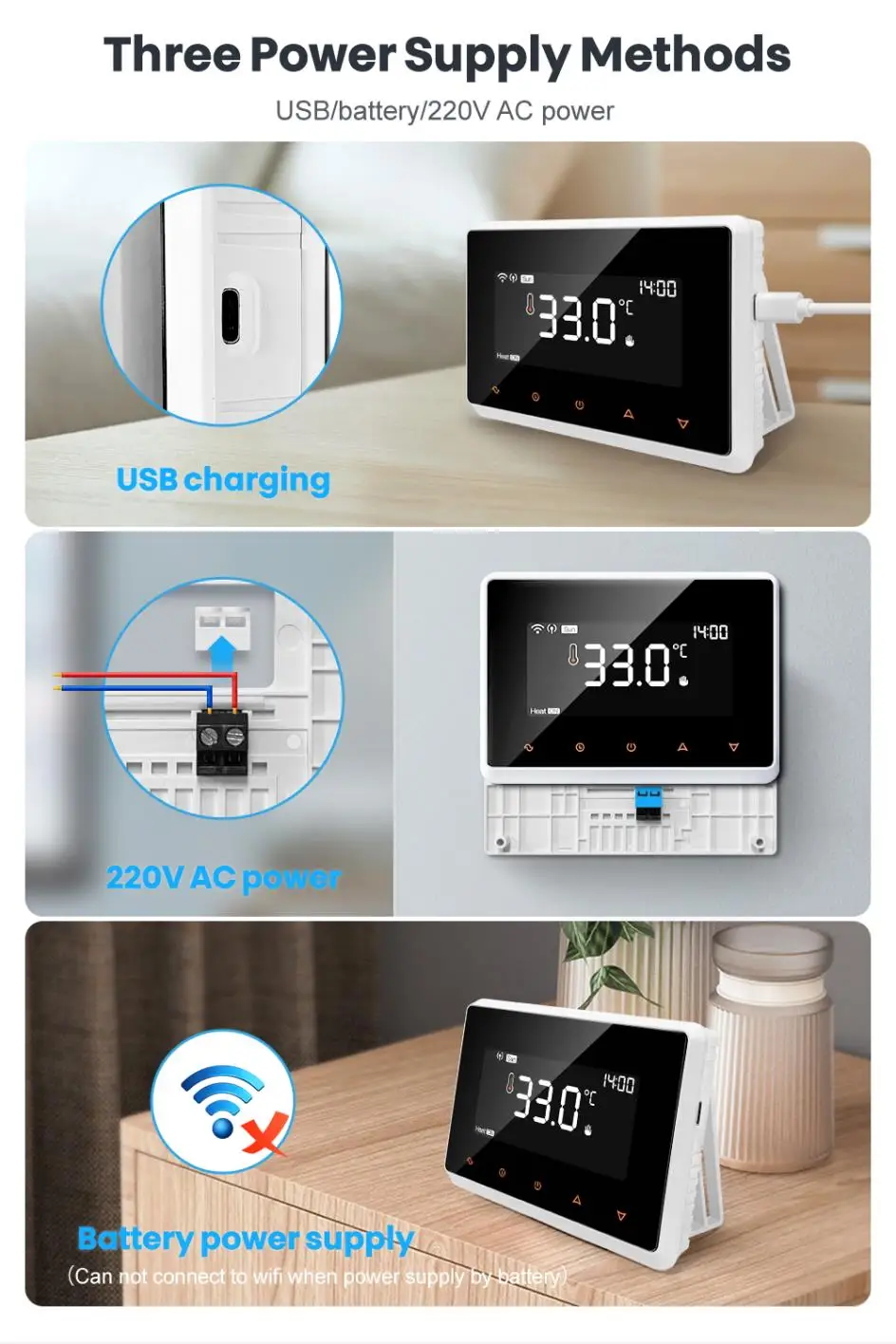 Controlador de temperatura inteligente Tuya RF, termostato inalámbrico WiFii para caldera de Gas, calefacción de agua, funciona con Alexa y Google Home, nuevo Controlador de temperatura inteligente Tuya RF, termostato inalámbrico WiFii para caldera de Gas, calefacción de agua, funciona con Alexa y Google Home, nuevo