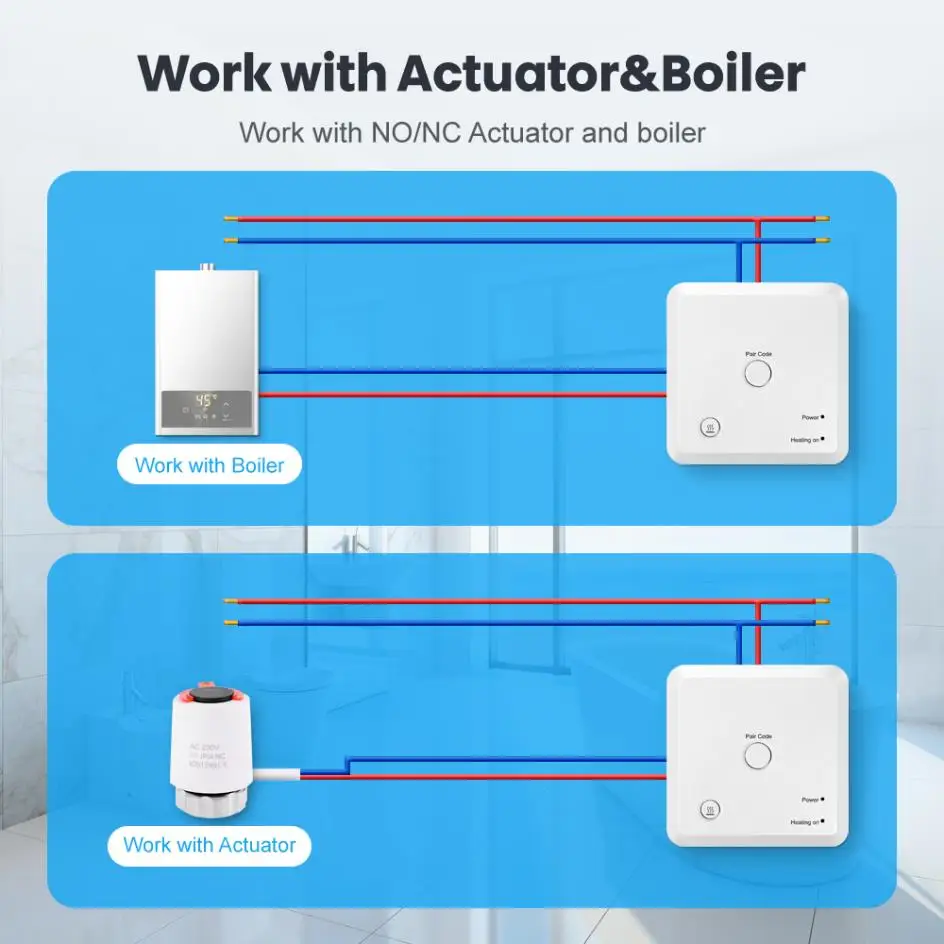 Controlador de temperatura inteligente Tuya RF, termostato inalámbrico WiFii para caldera de Gas, calefacción de agua, funciona con Alexa y Google Home, nuevo Controlador de temperatura inteligente Tuya RF, termostato inalámbrico WiFii para caldera de Gas, calefacción de agua, funciona con Alexa y Google Home, nuevo