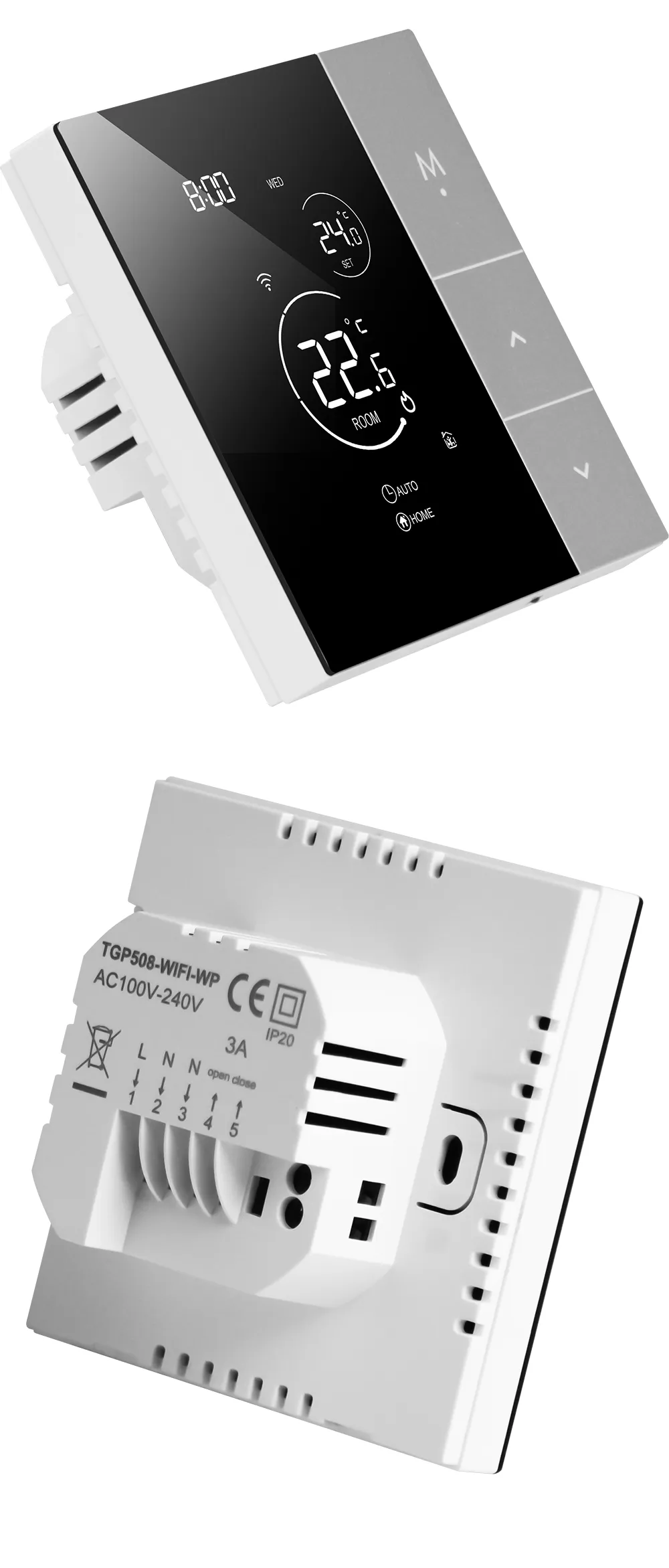 Termostato WiFi con Tuya Smart Home, termorregulador para calefacción por suelo radiante, controlador de temperatura eléctrico cálido y Alice Alexa