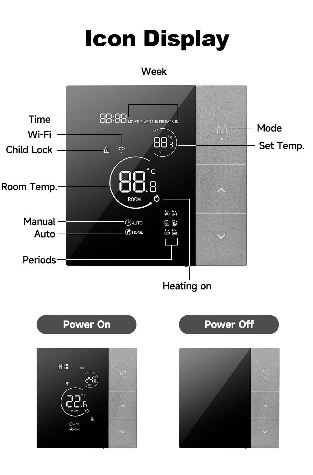 Termostato WiFi con Tuya Smart Home, termorregulador para calefacción por suelo radiante, controlador de temperatura eléctrico cálido y Alice Alexa Termostato WiFi con Tuya Smart Home, termorregulador para calefacción por suelo radiante, controlador de temperatura eléctrico cálido y Alice Alexa