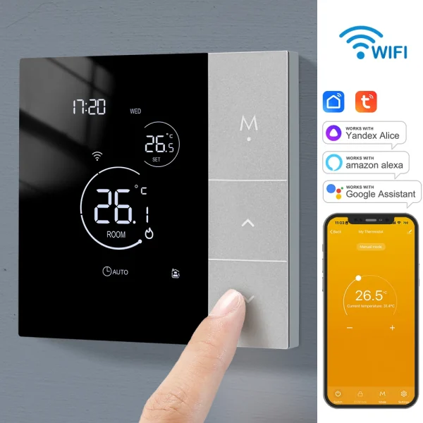 Termostato WiFi con Tuya Smart Home, termorregulador