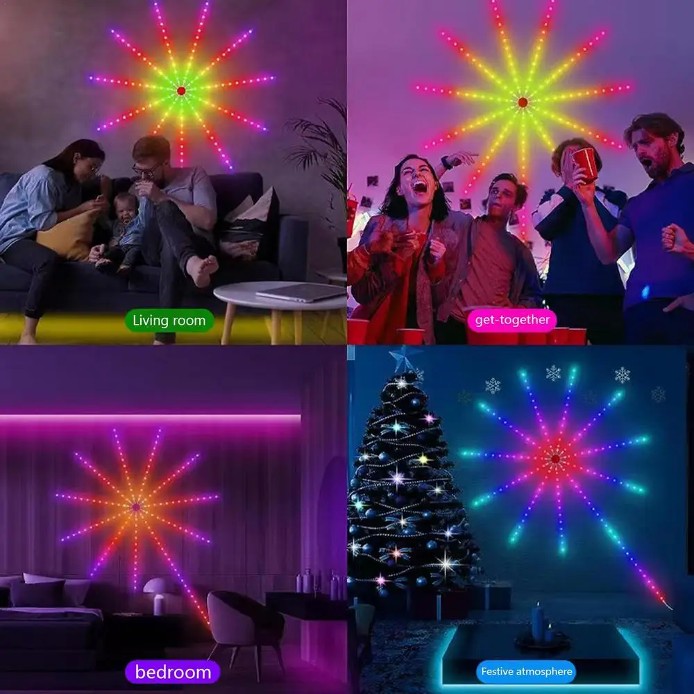 Tira de luces LED para exteriores, iluminación ambiental inteligente con Control por aplicación USB, cambio de Color, efecto de lanzamiento, sincronización de música remota, para dormitorio