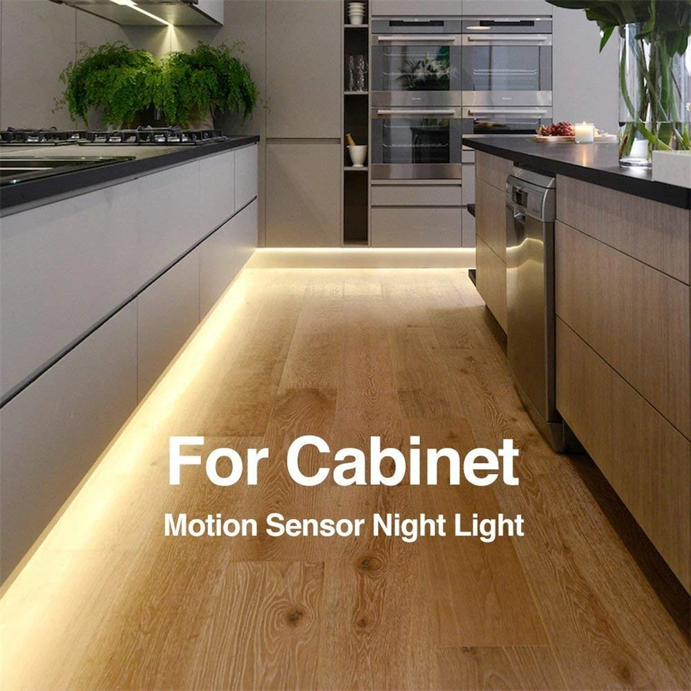 Cinta de luz LED con Sensor de movimiento para armario de cocina, tira de luz no impermeable, inalámbrica, PIR, con batería, para escaleras y armario Cinta de luz LED con Sensor de movimiento para armario de cocina, tira de luz no impermeable, inalámbrica, PIR, con batería, para escaleras y armario