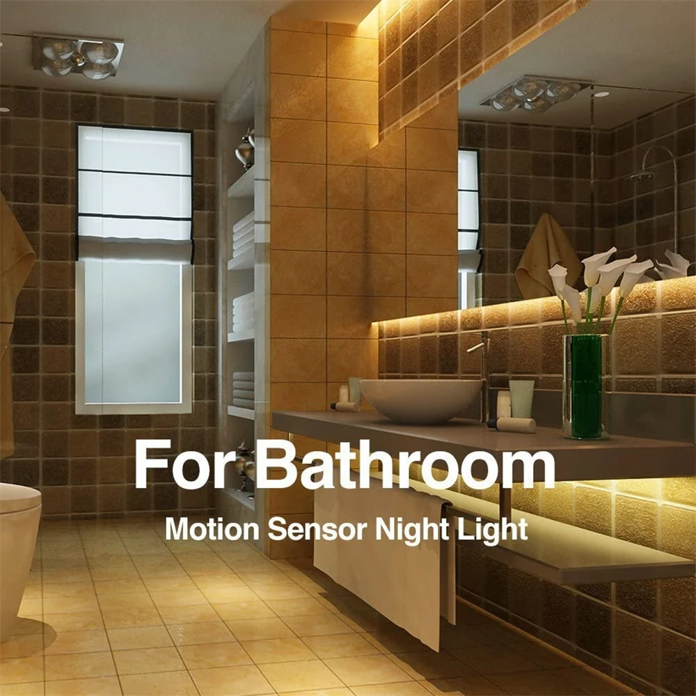 Cinta de luz LED con Sensor de movimiento para armario de cocina, tira de luz no impermeable, inalámbrica, PIR, con batería, para escaleras y armario Cinta de luz LED con Sensor de movimiento para armario de cocina, tira de luz no impermeable, inalámbrica, PIR, con batería, para escaleras y armario